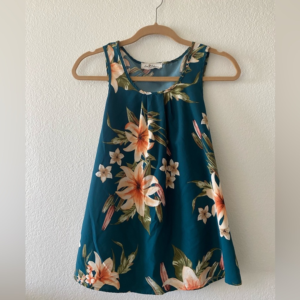 Maternity Floral Print Green Tank Top